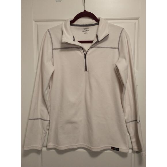 Cabela's Polartec Classic Fleece 1/4 Zip Pullover. Women's Large. White. - Picture 1 of 13